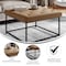 Flash Furniture Ashton 30 Square LeatherSoft Tufted Ottoman with Metal Frame, Light Brown LeatherSoft/Black Frame WX-TY-101-LTBRN-LT-BLK-GG - alternate 8